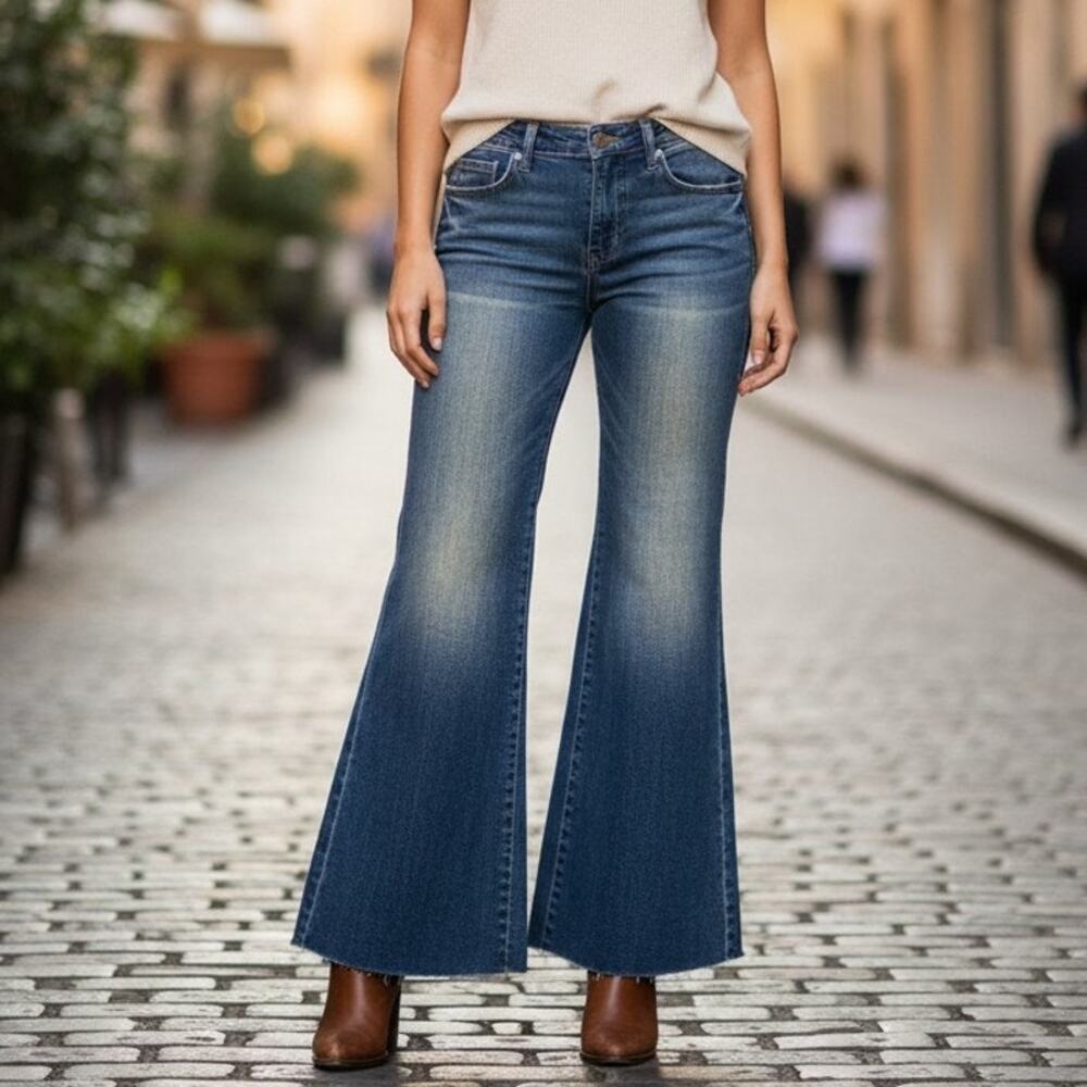 American Rag Cie Womens 3 Bootcut Jeans LowRise Medium Wash Blue Denim Y2K 28x29